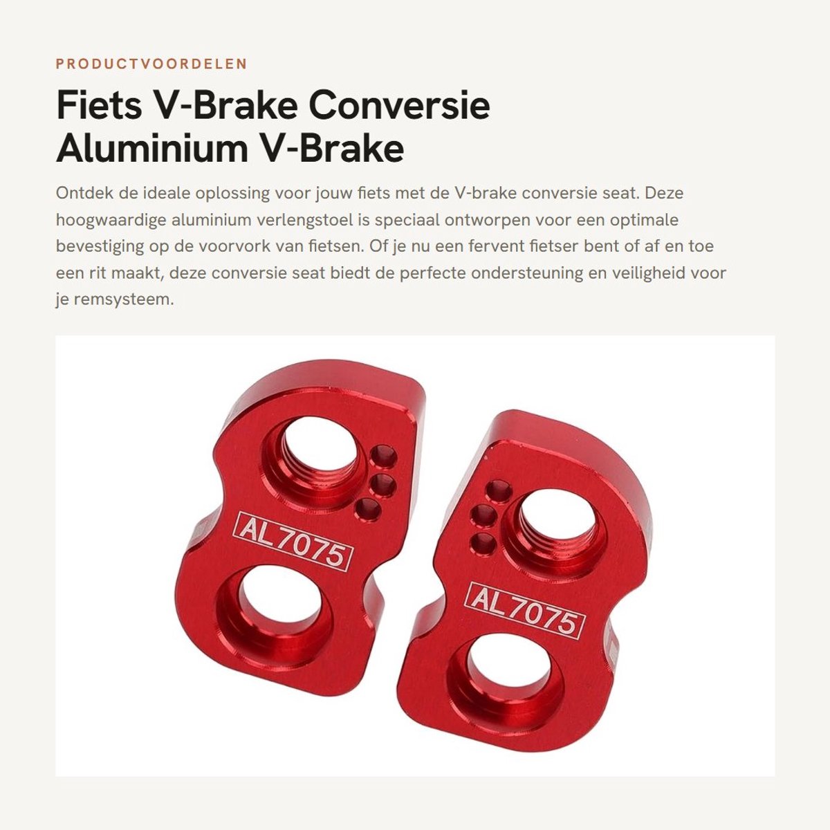 Dailygoods- V-Brake Conversie Corrosiebestendig Aluminium - Fiets V-Brake Verlengingsstoel - Hoogwaardige Bevestiging - Lichtgewicht - Eenvoudige Installatie - Duurzaam Ontwerp - Fietsrem