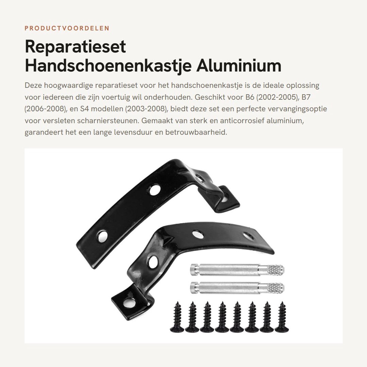 Dailygoods- Reparatieset Hoogwaardig Metalen Materiaal - Scharnierbeugel - Vervangingsset - Anticorrosief - Eenvoudige Installatie - Compatibel met S4 B6/B7