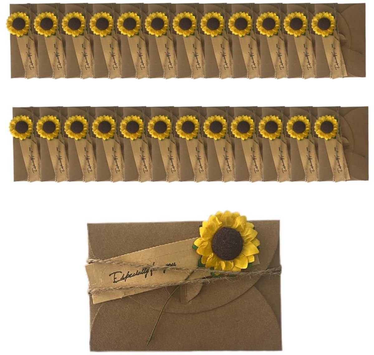 Dailygoods - WYAN Decoratieve Retro Wenskaarten, 25 Stuks Kraftpapier Wenskaarten, Gedroogd Bloem Versierde Cadeaukaart, Perfect voor Verjaardagen, Bruiloften, Vrienden, Familie - Gelukscadeaus voor Mannen En Vro