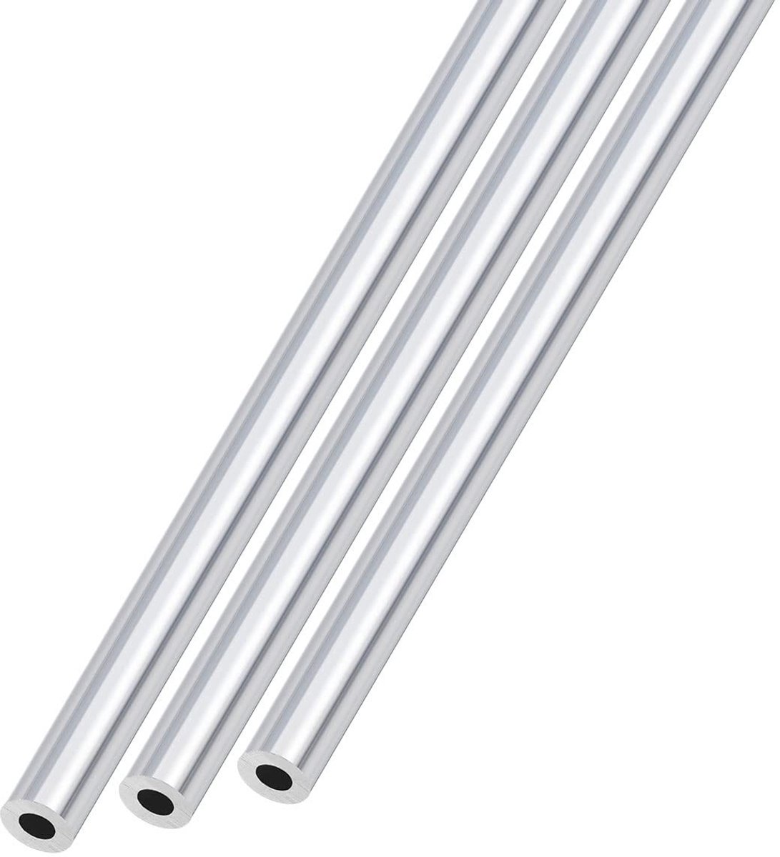Dailygoods- Aluminium Buizen 3 Stuks - 6063 Aluminium - 8 mm AD x 4 mm ID x 300 mm L - Ronde Slangen - Voor Huishoudelijke Apparaten - DIY Handwerk - Aluminium Buis