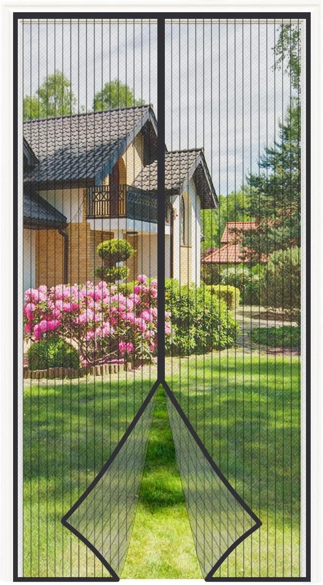 Dailygoods- Vliegengordijn 160x215cm - Insectenbescherming - Sterkere magneten - Geen boren nodig - Luchtdoorlatend - Transparant ontwerp - Hor