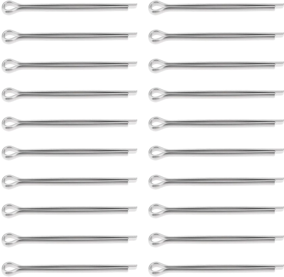 Dailygoods- Splitpennen 20 stuks 4x50mm - Roestvrij Staal - Compatibel met Yamaha/Suzuki/Johnson - Voor Scheepsschroeven - Veilige Vergrendeling - Bevestigingspennen