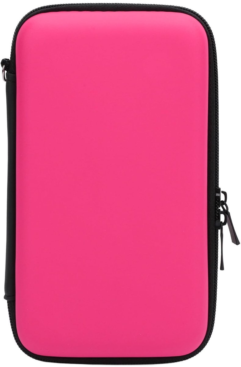 Dailygoods - Draagtas Compatibel met voor Nieuwe 2DS XL 2DS LL voor Nieuwe 3DS 3DS, Waterbestendig, Harde Reistas met 8 Spelslots, Draagbare Console Beschermhoes (PINK)