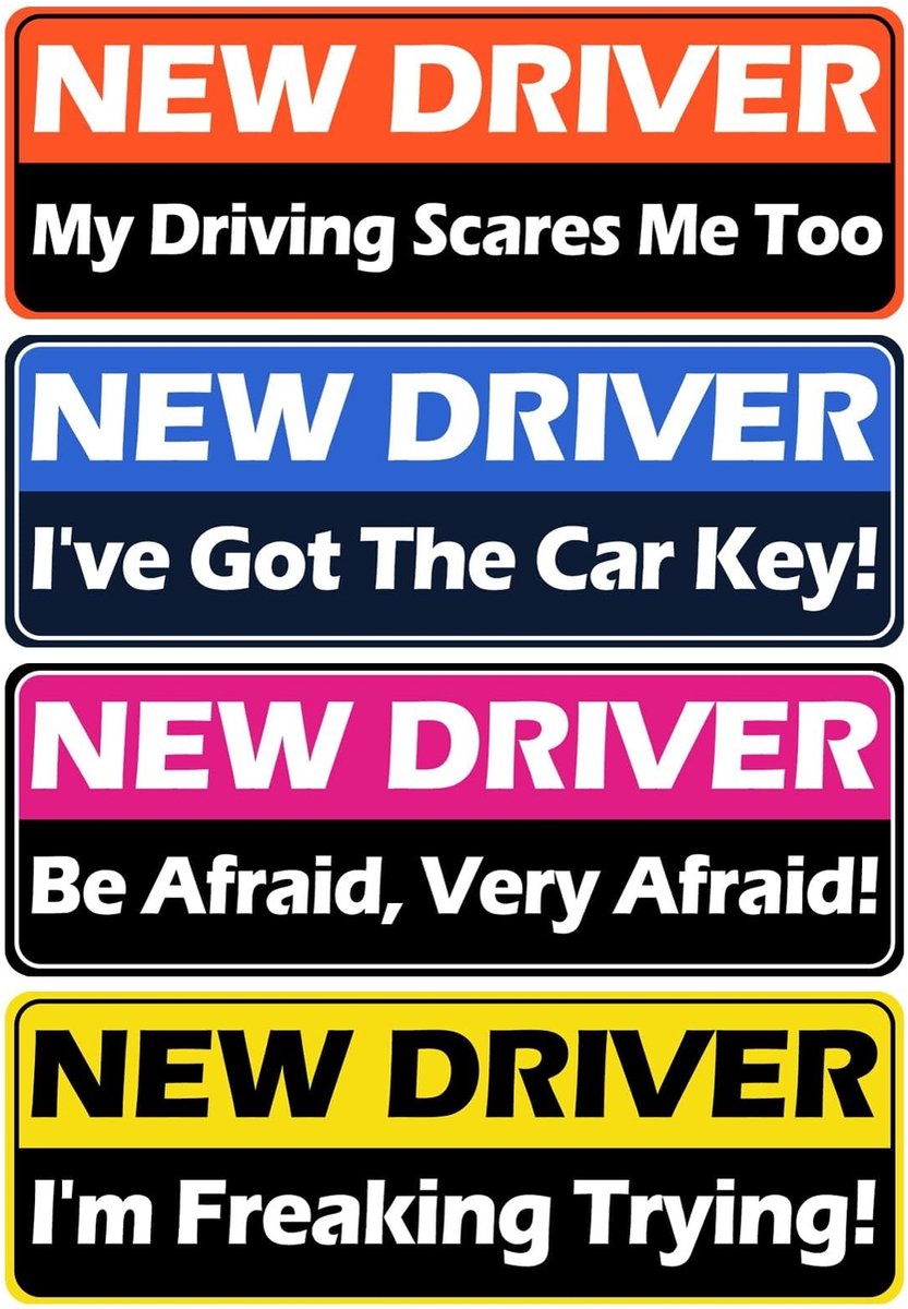 Dailygoods- Autostickers Set van 4 - Magnetische Stickers - Bumperdecoratie - Hulpmateriaal voor Studenten - Praktisch Cadeau - Goede Magneten - Magneetstickers