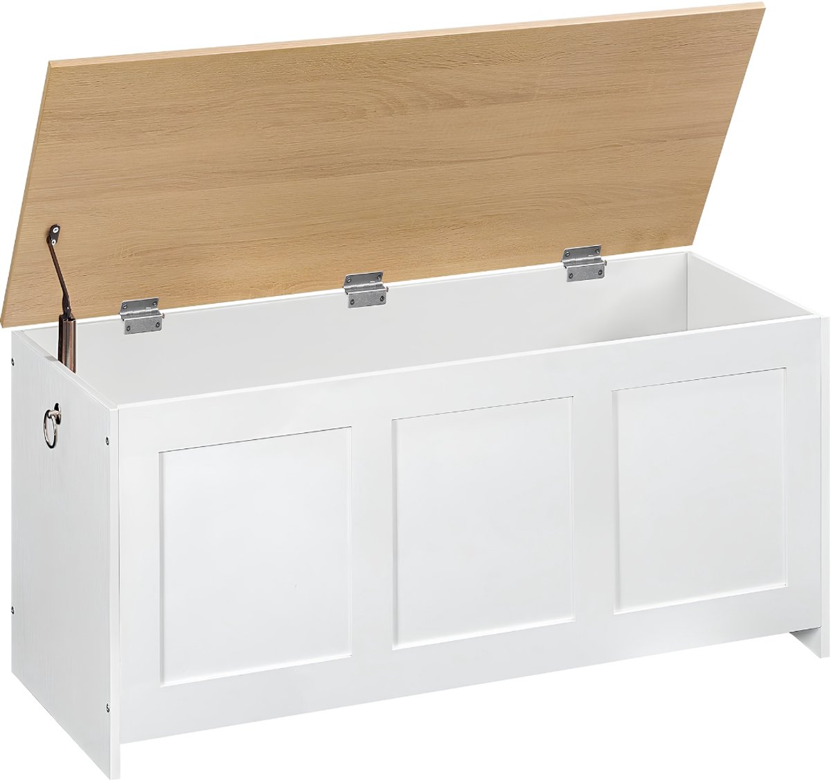SP® Speelgoedkist - Speelgoedkast - Opbergkist - Wit en Bruin - 40cm x 100cm x 41cm