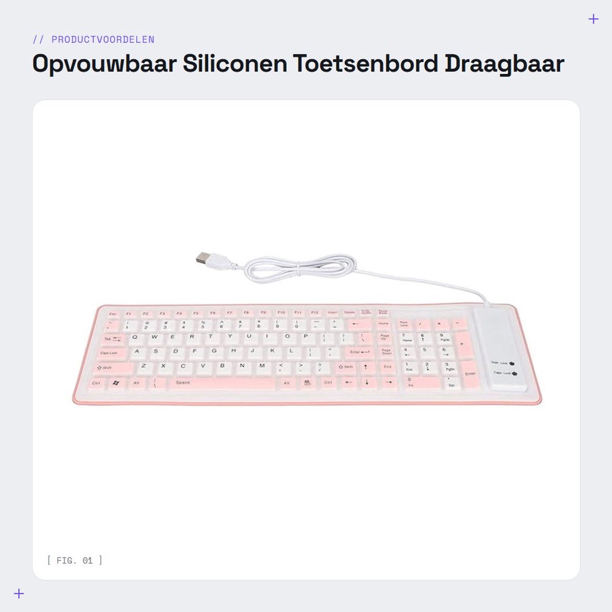 Dailygoods - Opvouwbaar Siliconen Toetsenbord - Draagbaar toetsenbord - Waterdicht en lichtgewicht - USB oprolbaar toetsenbord - Geschikt voor laptop...