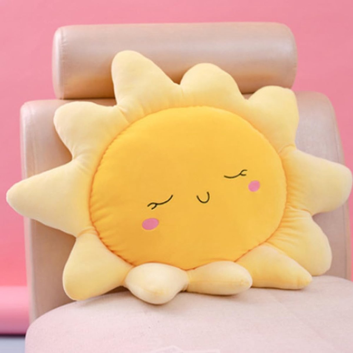 Bloemvloerkussen, zonvormig kussen, schattig zitkussen - stoelkussen, extra groot sierkussen, zonwolk sierkussen, pluche, voor huisdecoratie, kinderen meisjes vrouwen geschenken (zon 58 cm/22,8