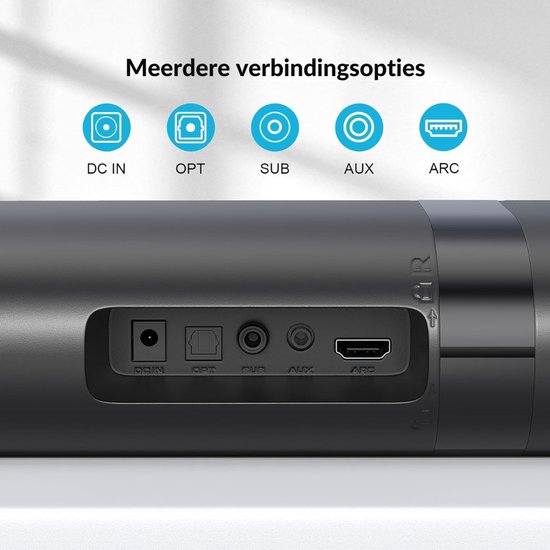 SNJY® Soundbar met Subwoofer en Surroundgeluid - TV Speaker - Home Cinema - 120 W - Zwart van SNJY — afbeelding 3