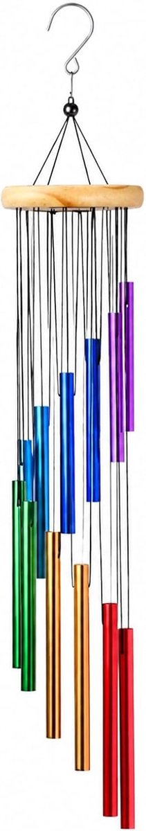 Windgong voor buiten ZilverWindgong voor hangende tuin Gedenkteken Windgong met 12 aluminiumlegering buizen metalen windgongs Sound Chimes