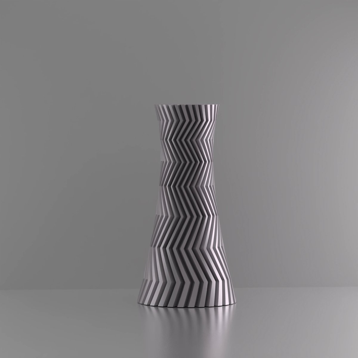 3d-gezellig Illusie - Vaas - Waterdicht - Zilver - Maat 25 cm - Kunststof - Modern - Bloemenvaas - 100% gerecycled PLA (bioplastic)