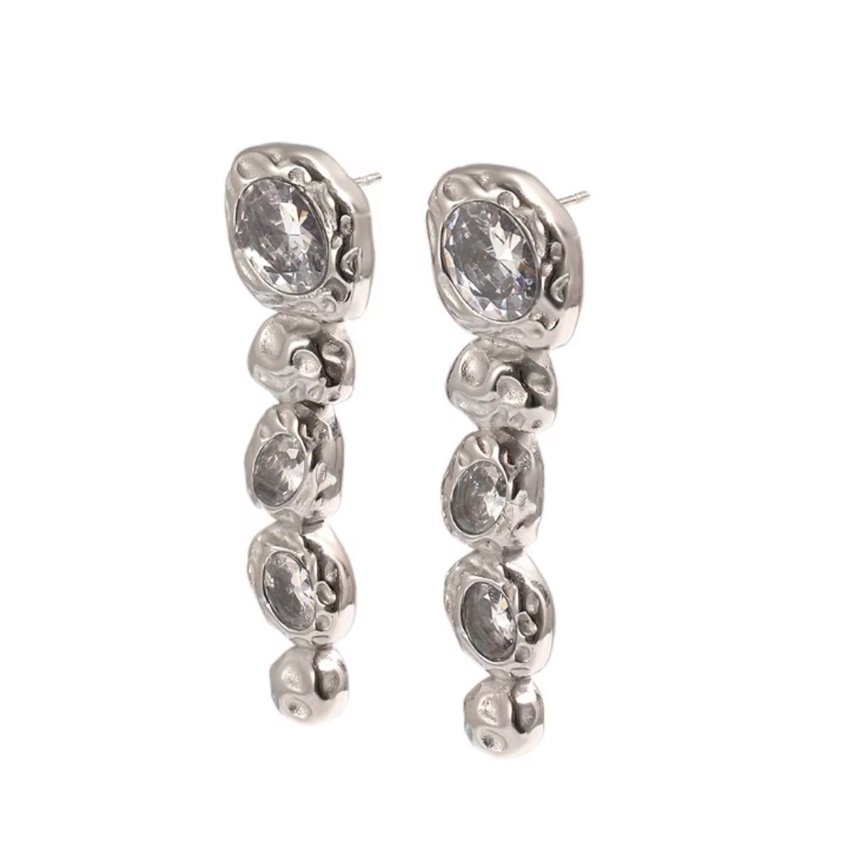 Veldy Oorbellen Dames - Oorbellen Dames Zilver - Zilverkleurige RVS Oorbellen - Stainless Steel Oorbellen - Dames Sieraden - Oorbellen - Zilver