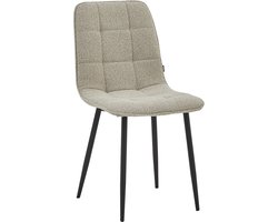 Colenis Bloqs Eetkamerstoel – Beige – Bouclé – Set van 6