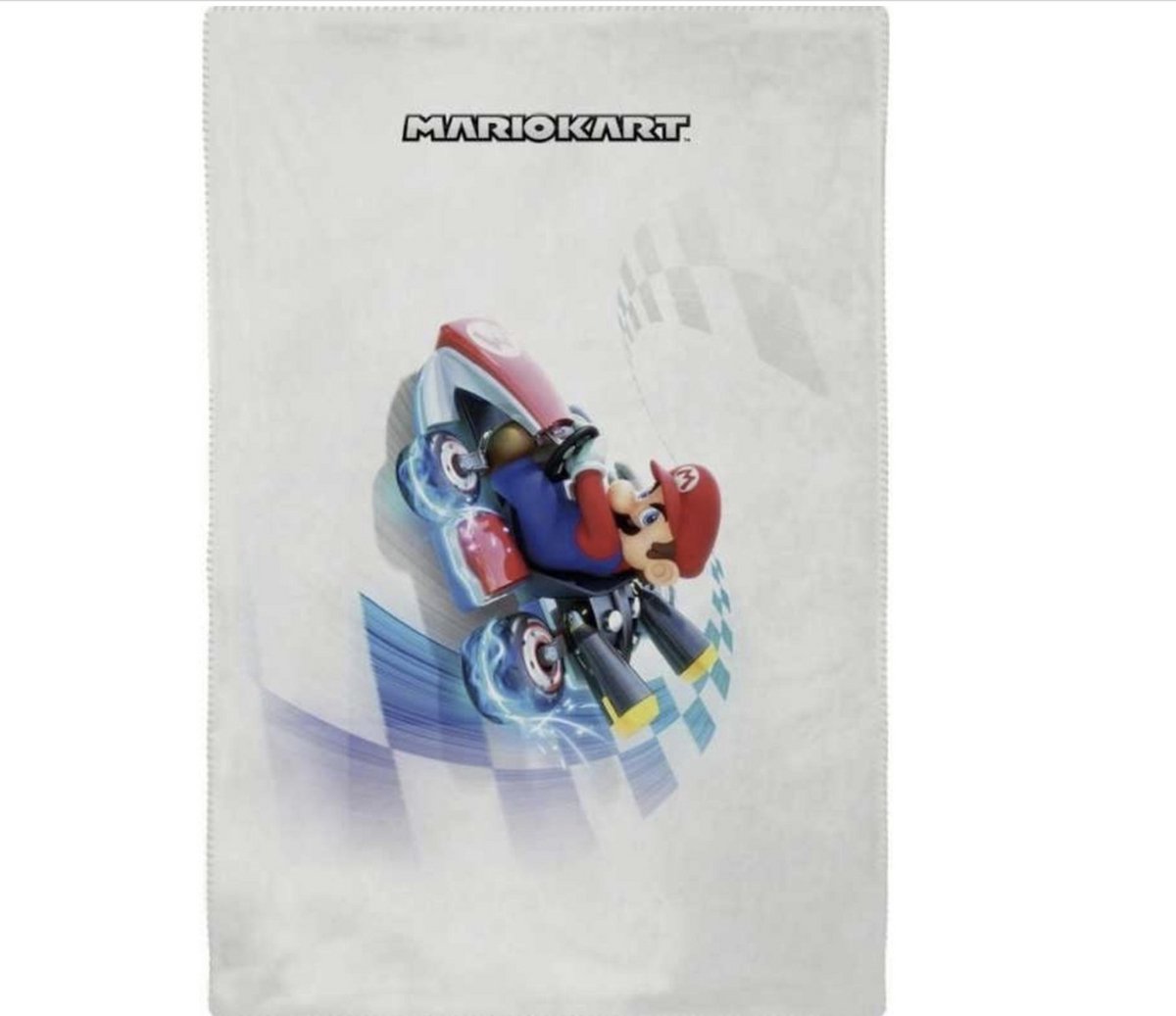 Nintendo Super Mario kart fleece deken - 110 X 130 cm wit