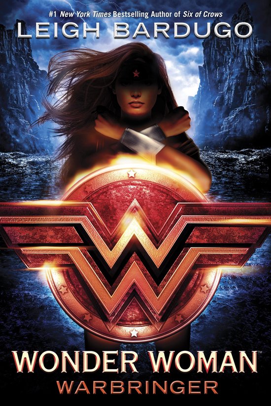 Boekomslag van Wonder Woman Warbringer, met een afbeelding van Wonder Woman en het Wonder Woman logo.