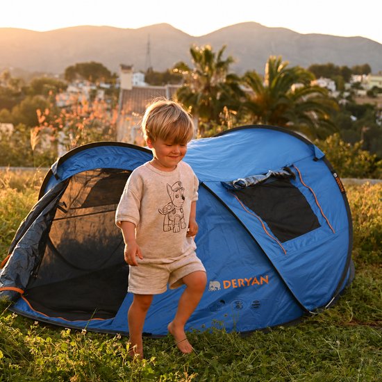 Deryan Dome Pop Up Tent - 2 Persoons - Anti-UV 50+ - Navy van Deryan — afbeelding 3
