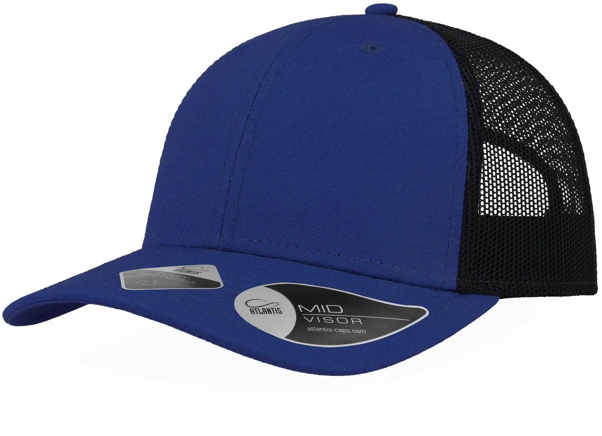 Atlantis Headwear Recy Three Cap AT671 - ROYAL/BLACK - One size