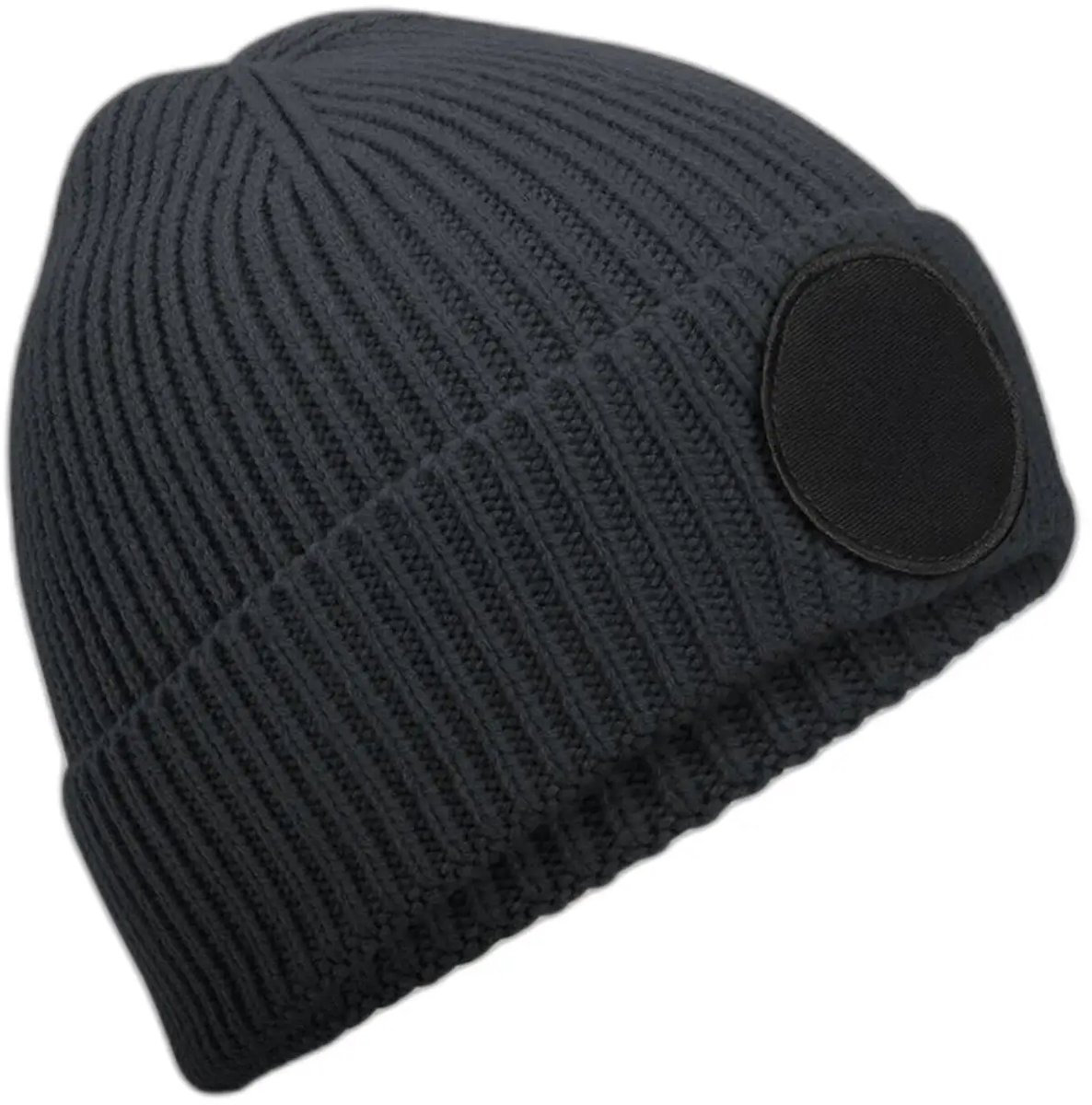 Circular Fashion Patch Beanie – Graphite Grey/Black One Size