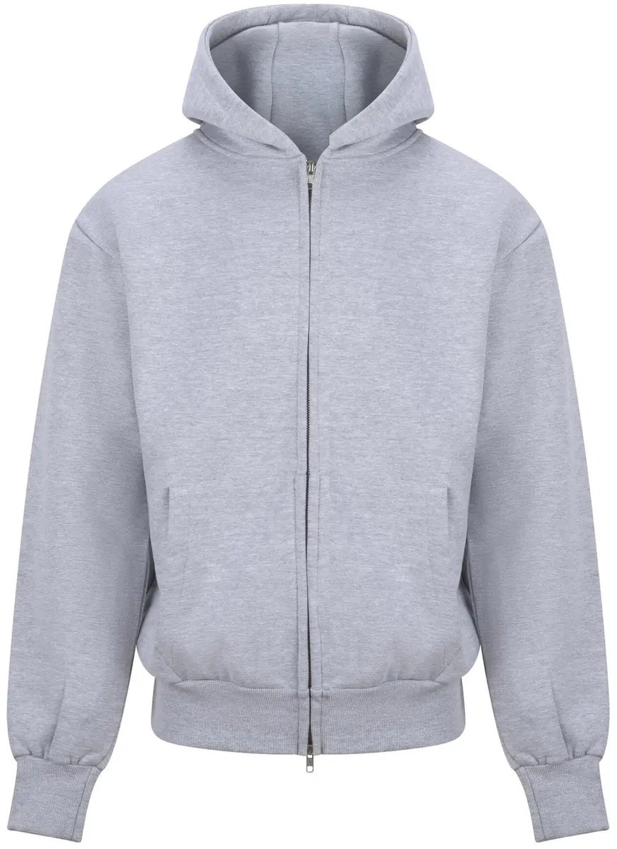Zware zip hoodie Just Hoods Signature Heidegrijs