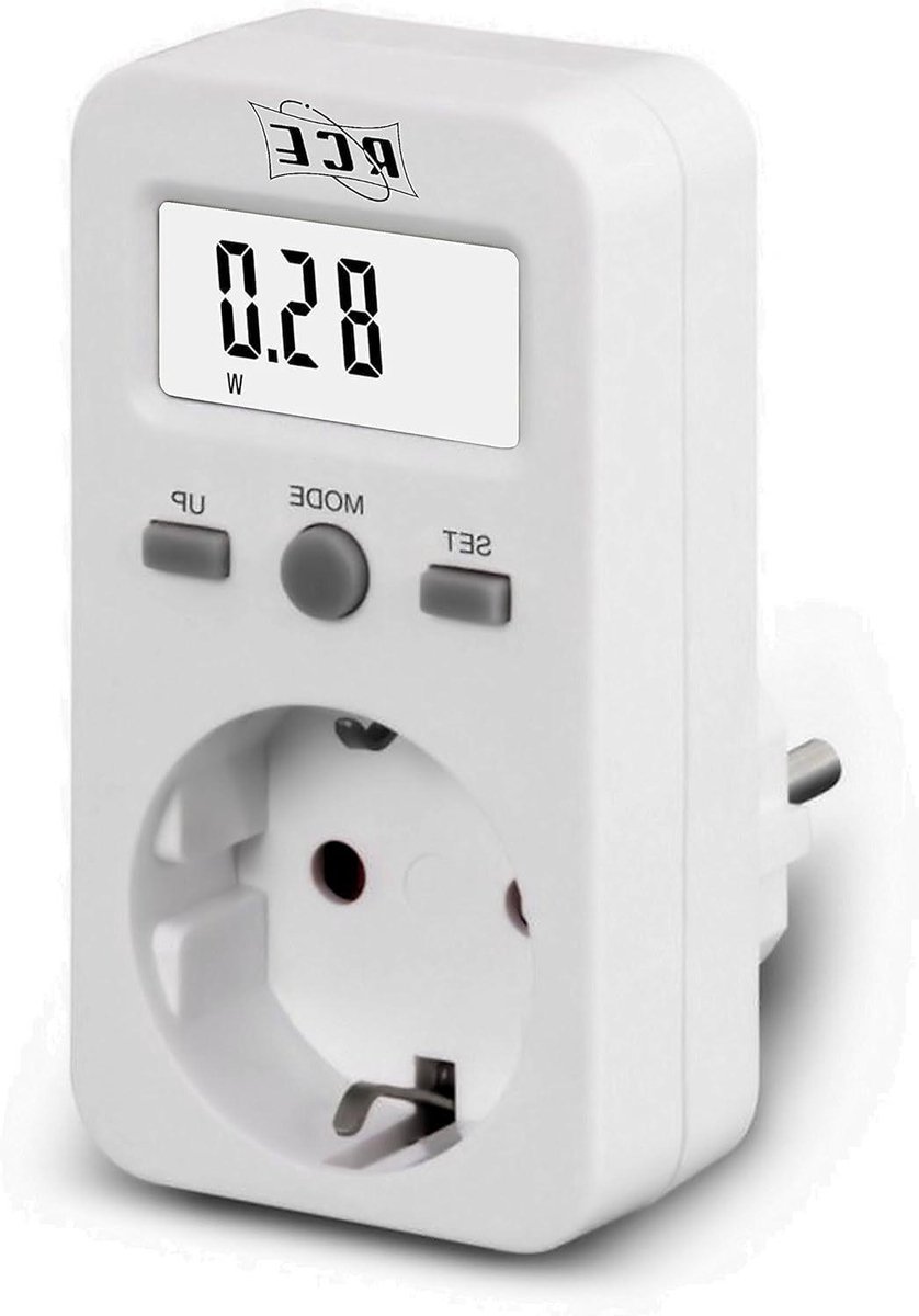Energieverbruikmeter - Stroommeter Verbruiksmeter - Energie Besparen - LCD Display - 1 Watt - 2680 Watt - Wit