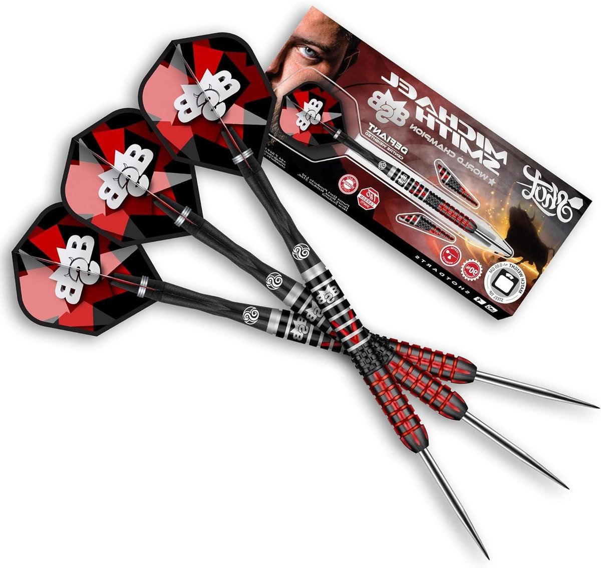 Dartpijlen - Pijltjes Set - Precisie Werpen - 90% Tungsten - 24 gram - Zwart Rood