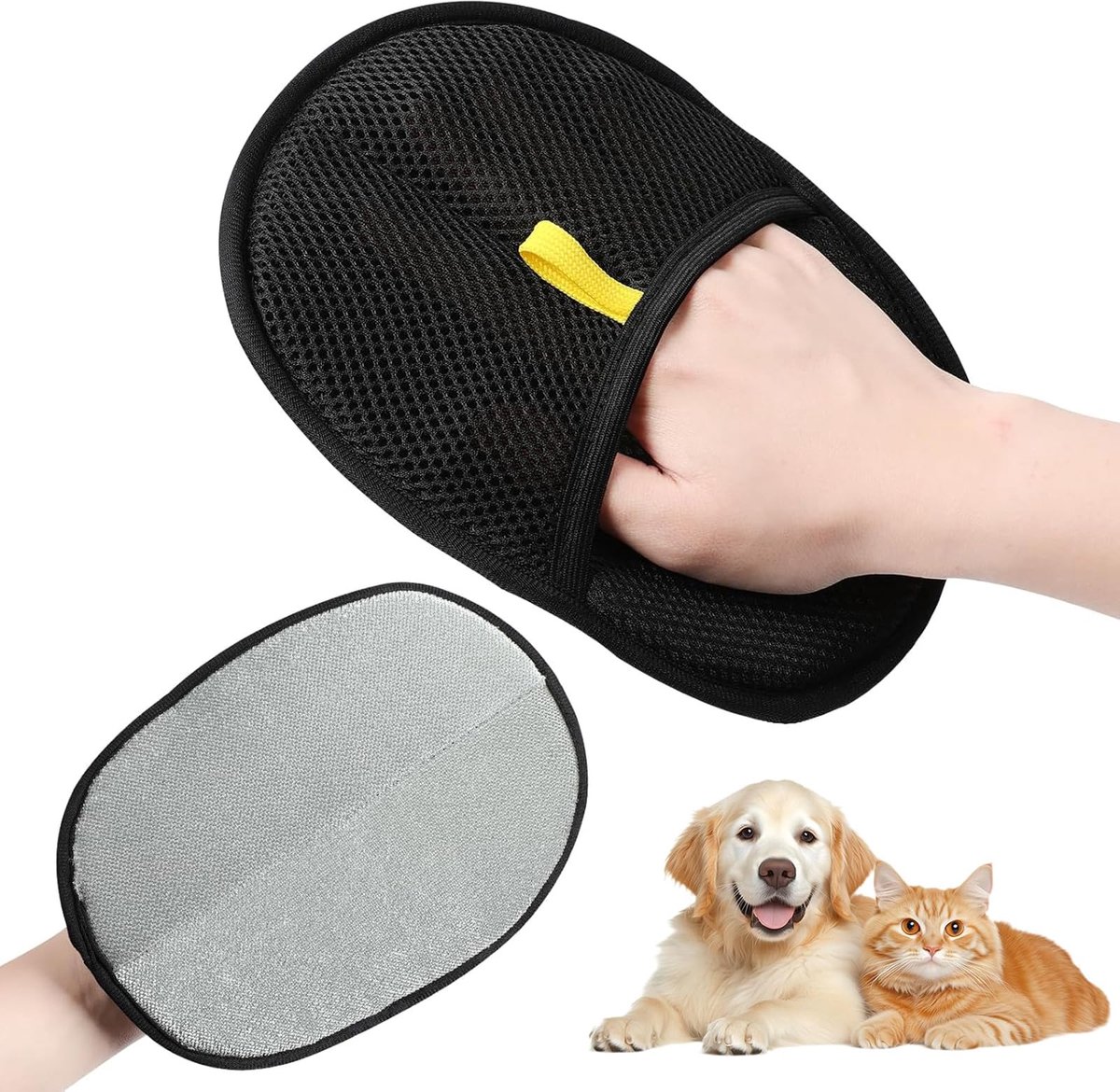 Handschoenen met bontmagneet, dubbelzijdig, voor honden en katten, vingerloze kat, herbruikbare bontmagneethandschoenen voor huisdieren, kleding, bank