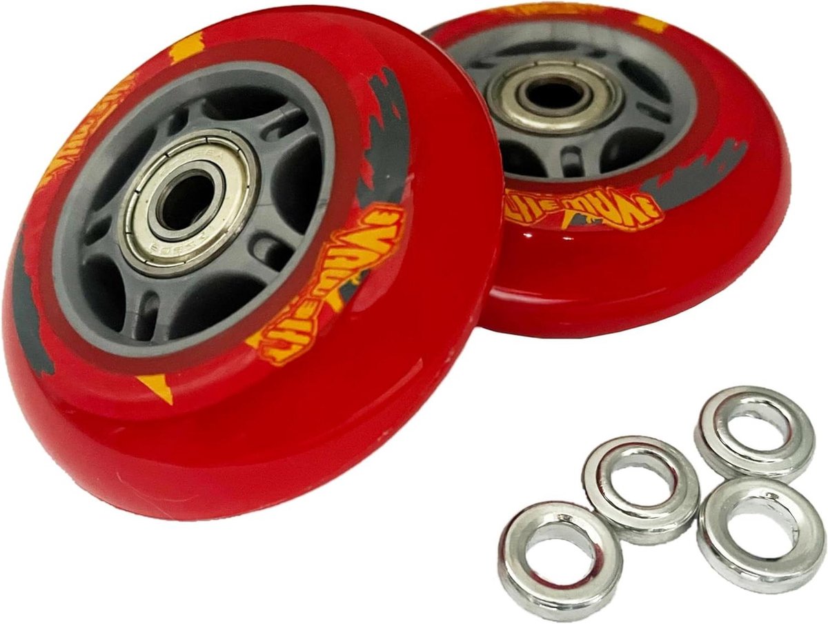 Vervangende wielen - Waveboard wielen - Waveboarden - ABEC-5 kogellagers - 80 mm - Rood