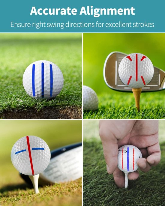 2 Stuks Golfbal Liner Templates voor Putt Lineaire Uitlijning met Klem en Tri-Line Sjablonen, Golf Tekenhulpmiddel met Kruis Pijl en Tri-Line Patronen — afbeelding 4
