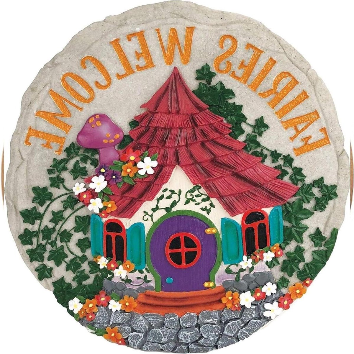Decoratieve Steen - Tuin Decoratie - Tuin Verfraaien - Handgeschilderd Design - 24 cm Diameter - Multicolor
