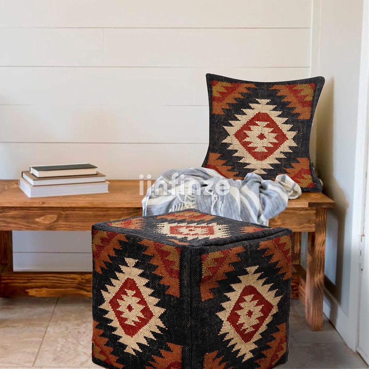 Jute Poef Case Kussensloop Handgeweven Kelim Bean Bag Kussenhoes Turkse Ottomaanse Poef Case Turkse Kussensloop Woonkamer Voetbank Kussensloop