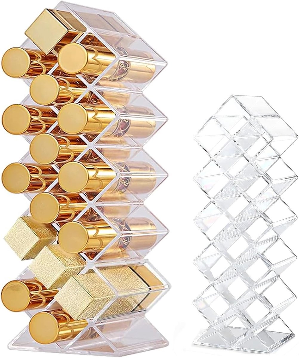 Organiser Box - 16 Plaatsen Acryl Houder, Make-up Organisator Opslag Transparante Kunststof Stand, Lip Gloss Tower Voor Badkamer Ijdelheid Top