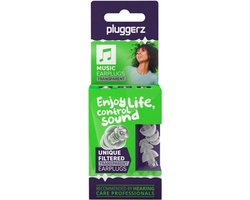 Pluggerz Uni-Fit Enjoy Music oordopjes - Festival & Concert Oordoppen met Muziekfilter - 25 dB Gehoorbescherming Volwassenen - Herbruikbaar - Transparant