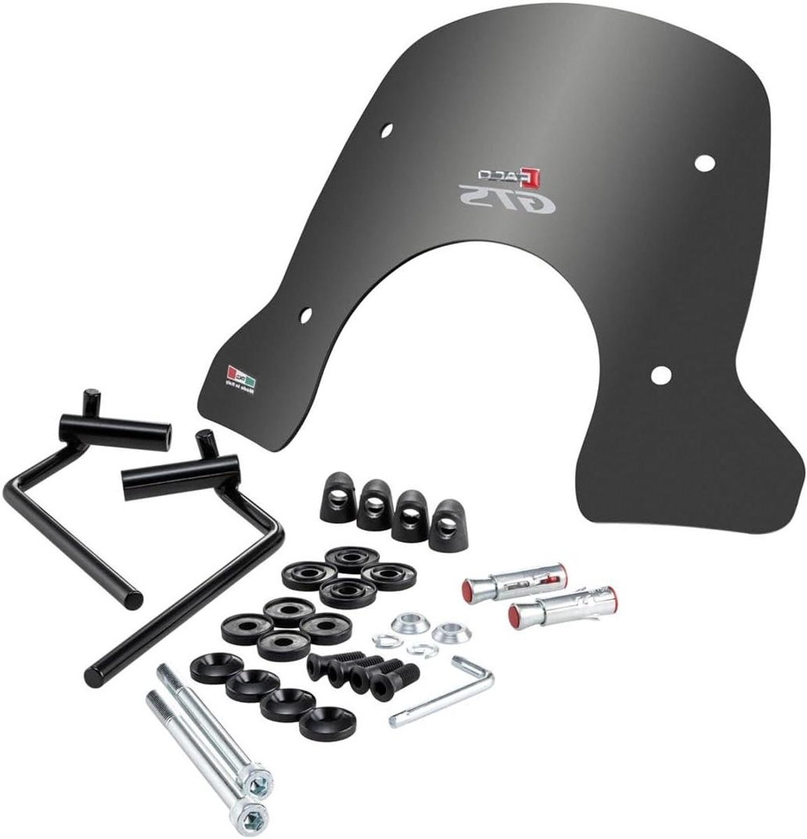 Windscherm Vespa GTS - Scooter Kuipruit - Bescherming tegen Wind - Donker Rookglas - 450x360mm - Grijs