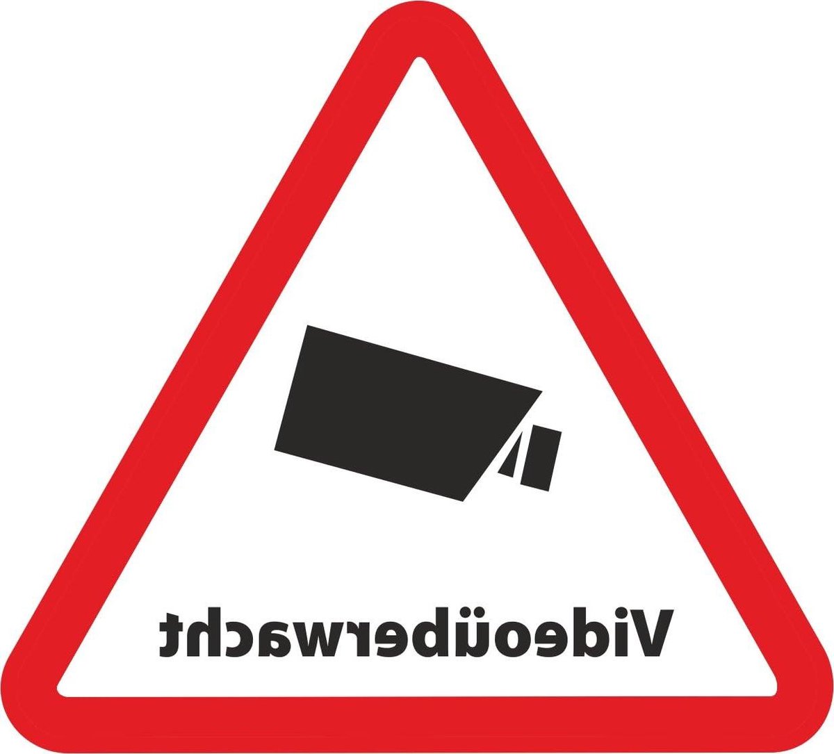 Videobewaking Stickers - Beveiligingsstickers Waarschuwing - Huis Beveiligen - UV- en Weerbestendig - 5 cm x 45 cm - Zwart