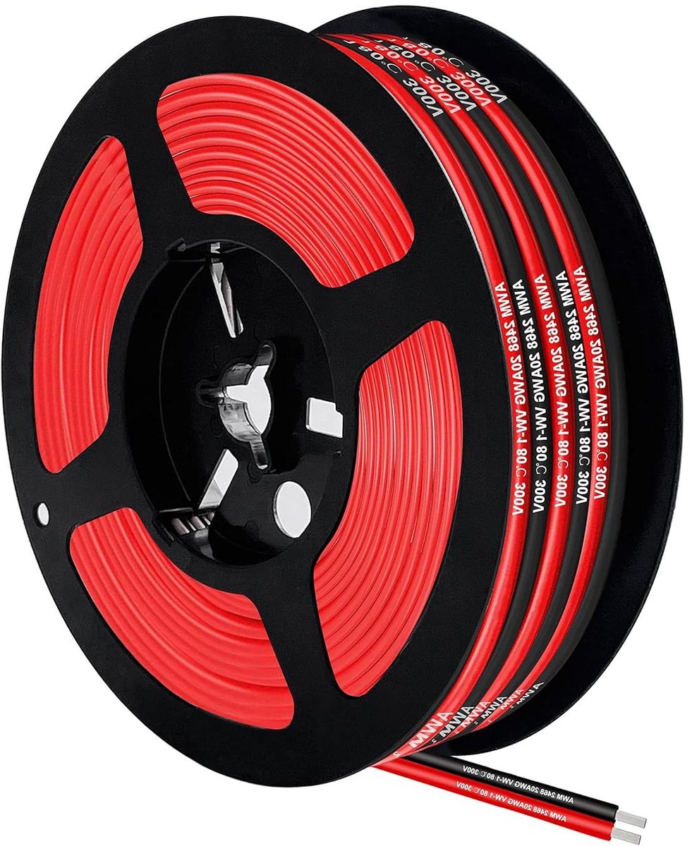 Elektrische Draadkabel - Koperdraad PVC - Led Verlichting - Vertind Koper - 16 Meter - Zwart Rood