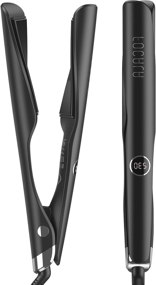 Stijltang Krultang - Haarstyler 2-in-1 - Haar Stylen - Gebogen Stylingplaten - 110 mm Platen - Zwart