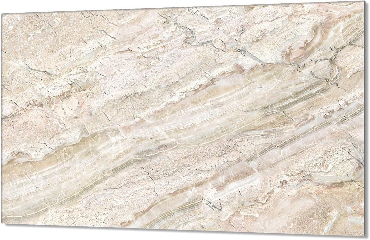 Glazen Kookplaatafdekking - Spatbescherming Snijplank - Keukenwerkblad Beschermen - Krasbestendig Schokbestendig - 80x52 cm - Marmer