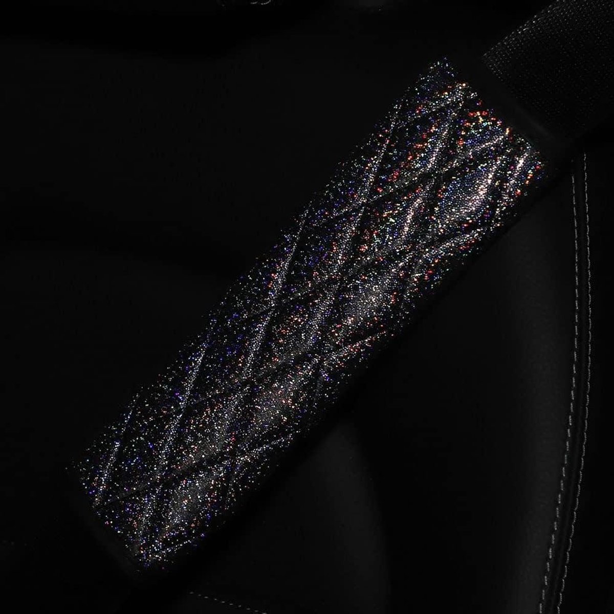 Gordelbeschermers - Schouderriem pad - Auto Interieur - Bling Bling Strass - 65 x 23 cm - Zwart