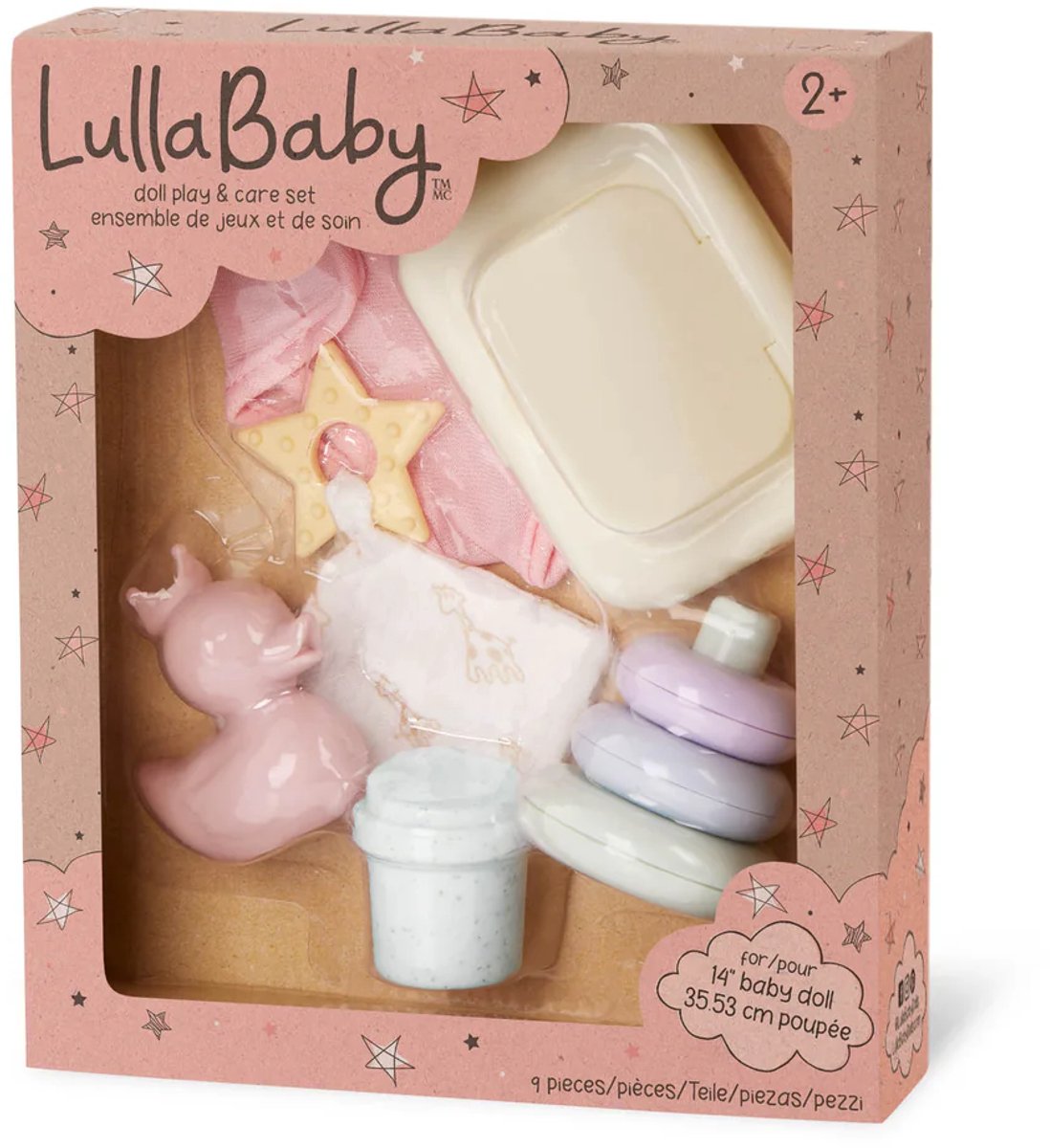 LullaBaby New Born Essentials Accessoireset – Poppenverzorging Set met Babyaccessoires – Vanaf 3 jaar
