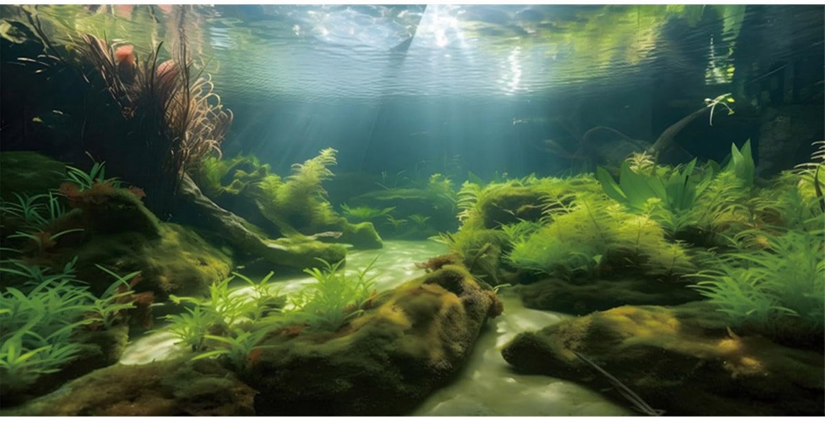 120x50cm Onderwater Aquarium Achtergrond Zeegras Aquatische Plant Achtergrond Rivier Bed & Lake Fish Tank Achtergrond Vinyl Achtergrond
