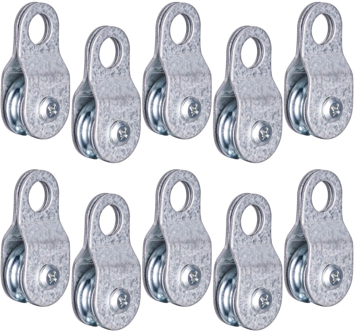 Katrollen voor 6 mm staalkabel, draagkracht 32 kg, 4 stuks