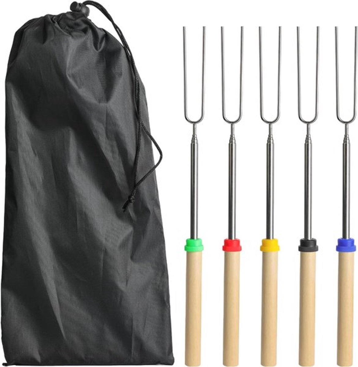 Roestvrijstalen Marshmallow Roosterset - Barbecueaccessoires - Uitschuifbare BBQ Vork - RV