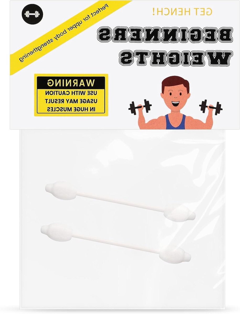 Nieuwigheid Gewichtjes - Fopartikelen Gym Cadeau - Cadeau Geven - Humoristische Fitness - 14 x 12 cm - Wit