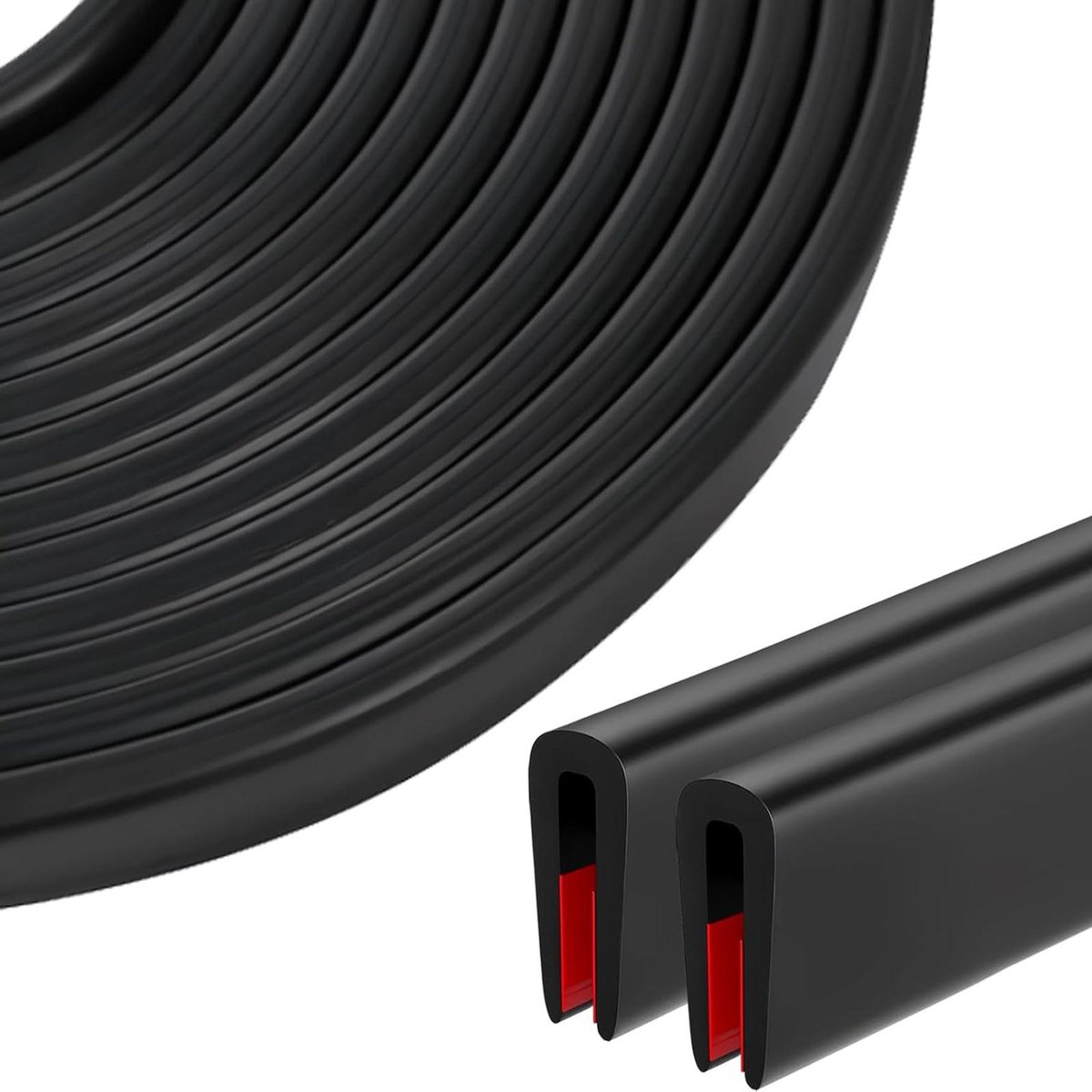 Randbescherming Rubber - U-profiel Afdichting - Metaalranden Beschermen - Zelfklevend EPDM - 10 meter - Zwart