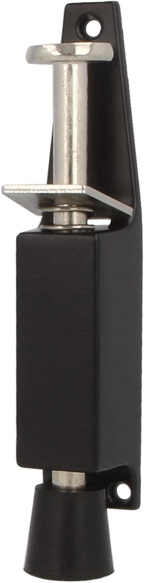 Voethouder Deur - Deurstopper - Deur Open Houden - Verticale Zamakaanslag - 120 x 25 mm - Zwart
