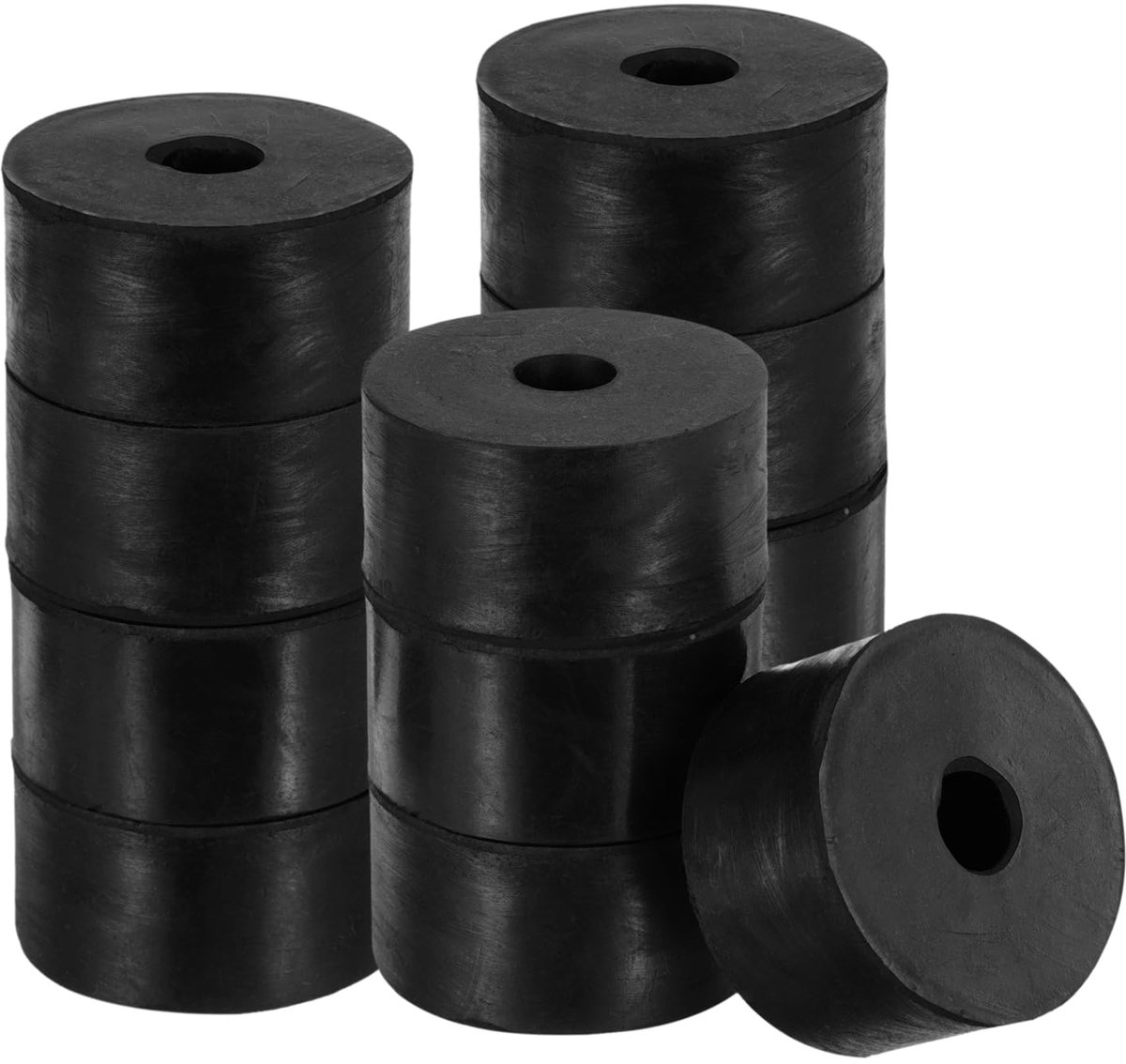 Rubberen sluitringen, 12 stuks, 51 mm, OD, 13 mm, ID, 25 mm dik, rubberen spacer, rubberen afstandhouder, rond, zwart, platte rubberen schijven voor huis en autoaccessoires