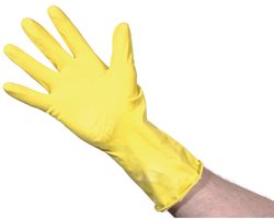 Jantex huishoudhandschoenen / handschoenen (links & rechts) - Geel/ Gele - Maat M - Natuurlijk Latex