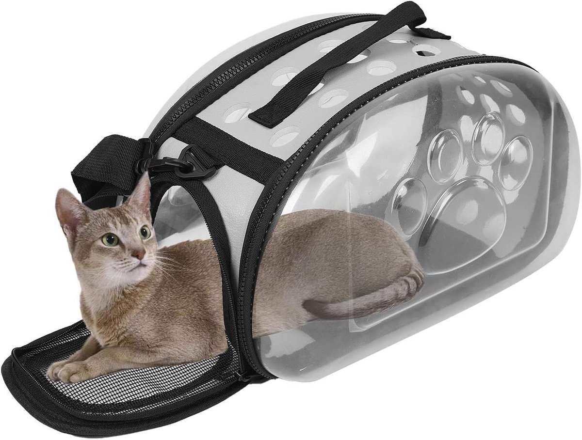 Reismand Kat - Draagtas Dier - Veilig Vervoer - Sterk Bite-Resistant - Maat S - Grijs