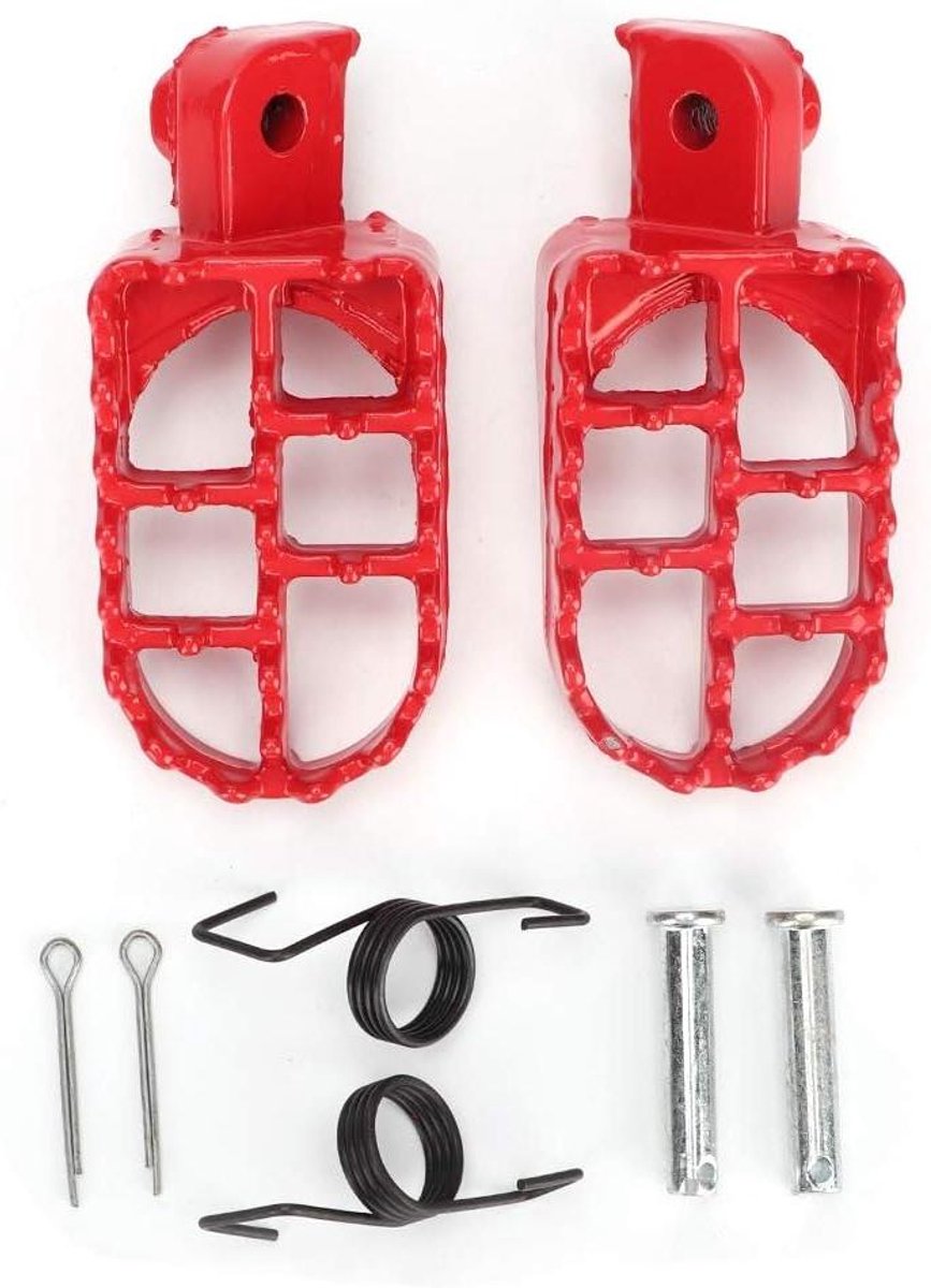 Motorfiets Voetsteunen - Rijders Passagiers - Comfortabel Rijden - Verstelbaar 360 Graden - 20x50mm - Rood