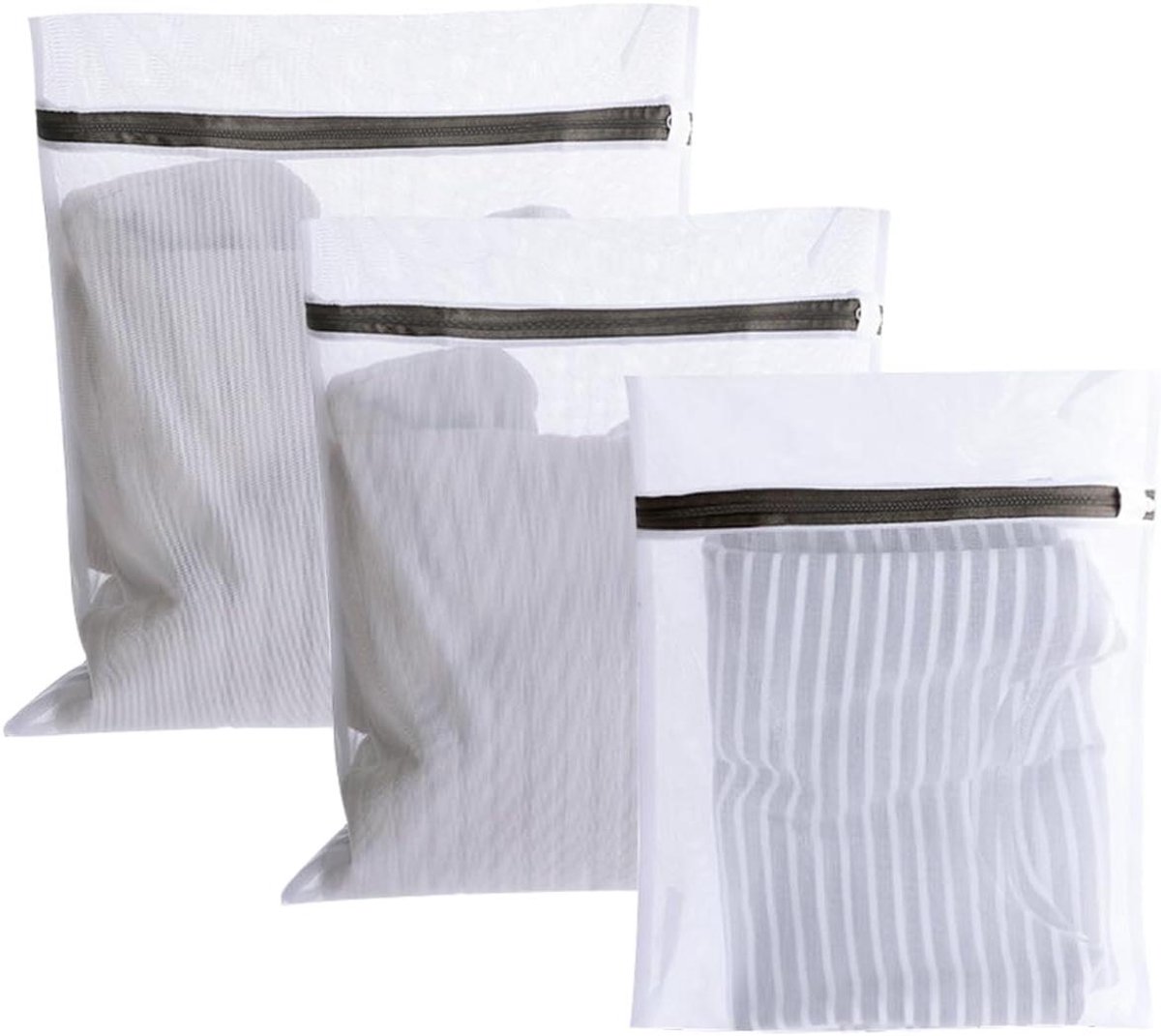 Waszakken Set - Kleding Beschermers - Kleding Beschermen - Gladde Ritssluiting - 5 Maten - Wit