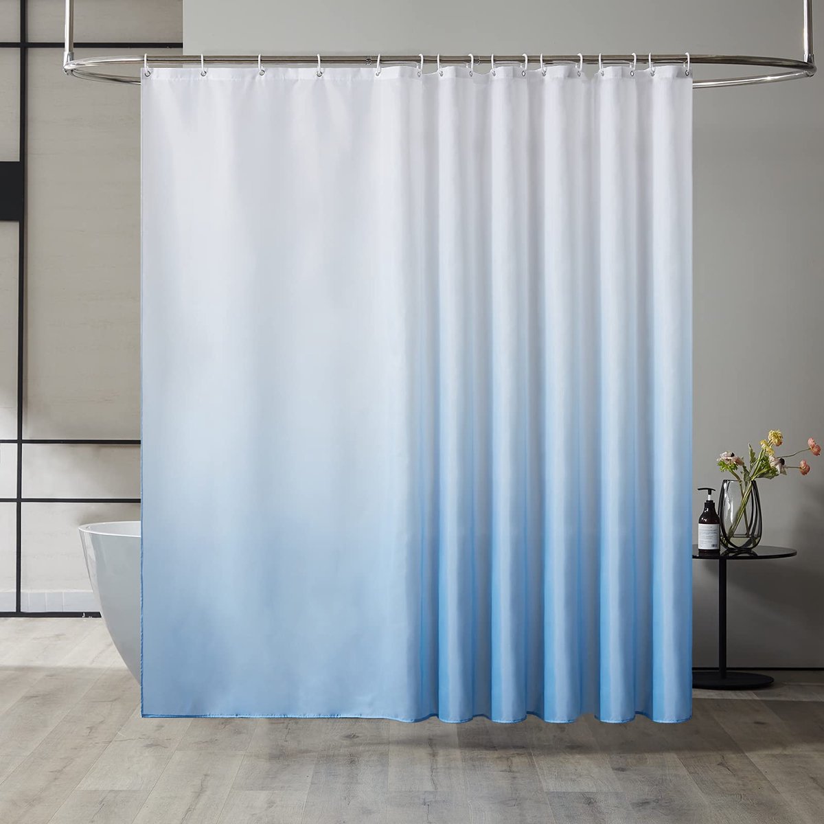 Douchegordijn - Badgordijn Textiel - Badkamer Decoratie - Waterafstotend Schimmelwerend - 240x200cm - Lichtblauw